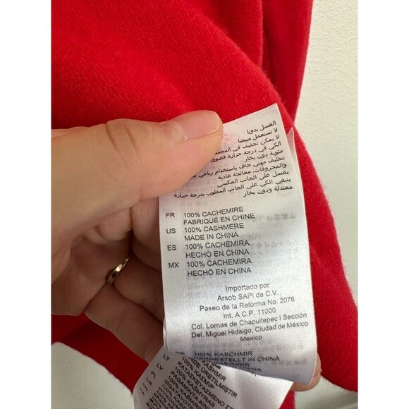 Sandro Paris Cashmere Embroidery Crewneck Sweater Pullover Red Women's Size 0 - Picture 7 of 9